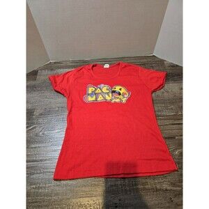 Vintage  PAC-MAN RARE Red Gaming Shirt Size Large                           #119